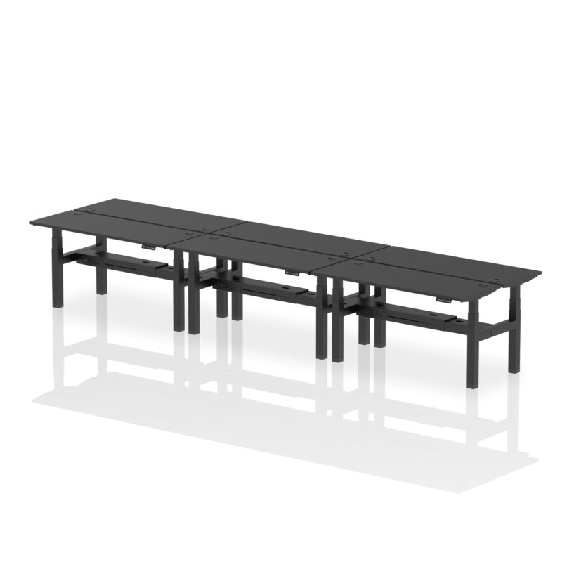 Breeze Back-to-Back Slimline Height Adjustable Bench Desk - 6 Person - Image 46