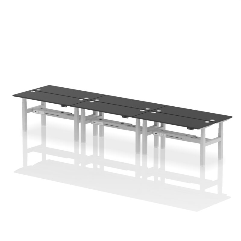 Breeze Back-to-Back Slimline Height Adjustable Bench Desk - 6 Person - Image 47