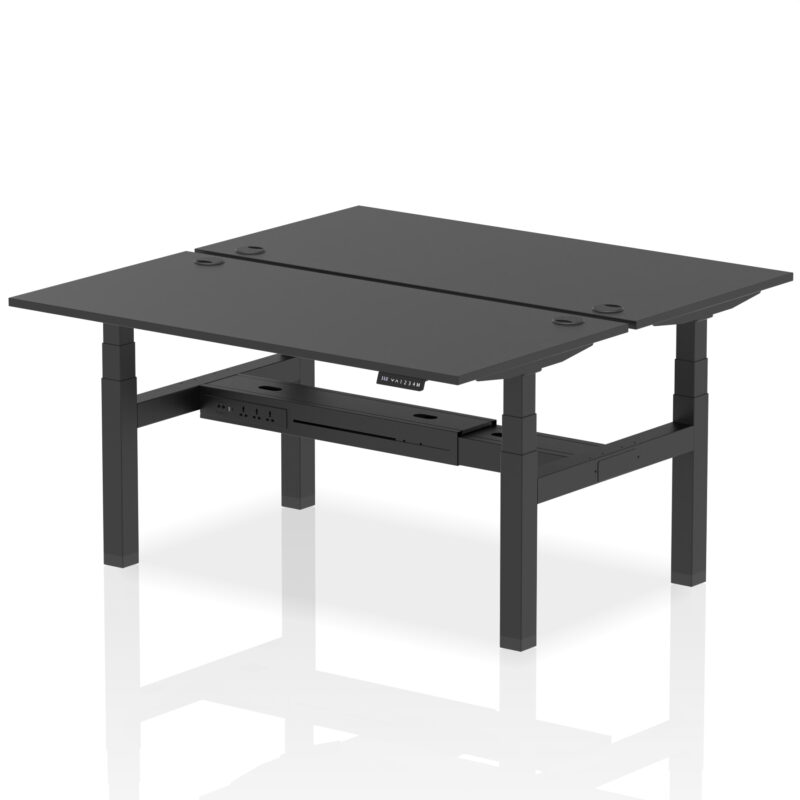 Breeze Back-to-Back Height Adjustable Bench Desk - 2 Person - Image 46