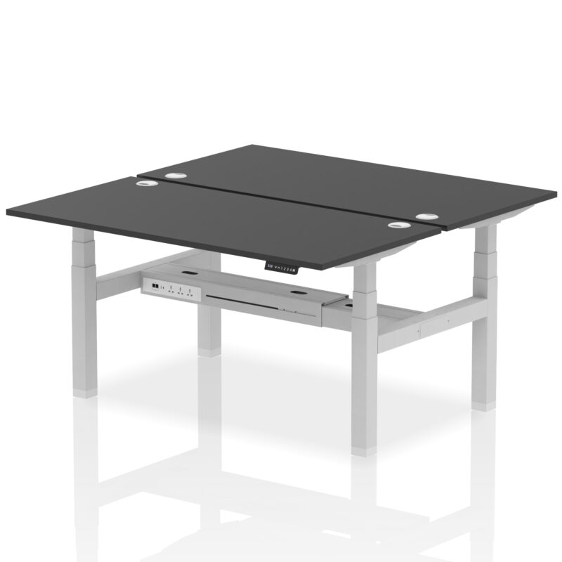Breeze Back-to-Back Height Adjustable Bench Desk - 2 Person - Image 47