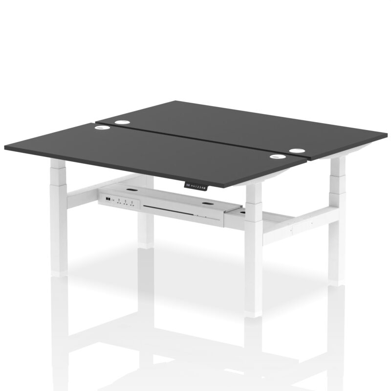 Breeze Back-to-Back Height Adjustable Bench Desk - 2 Person - Image 48
