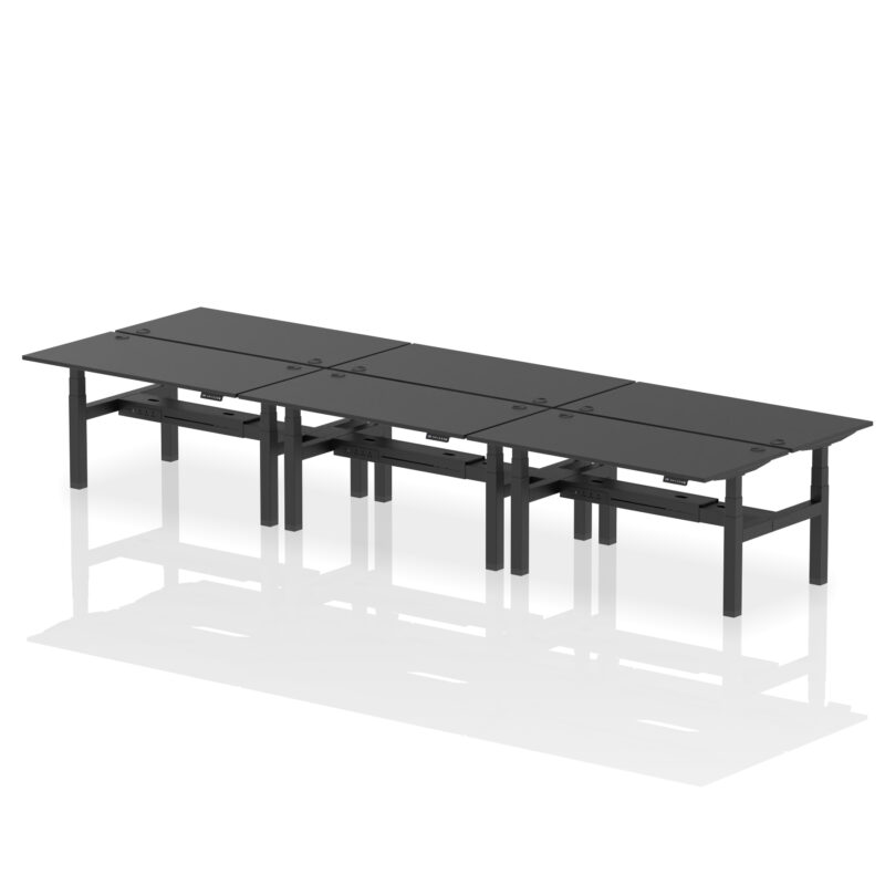 Breeze Back-to-Back Height Adjustable Bench Desk - 6 Person - Image 46
