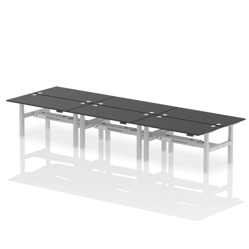 Breeze Back-to-Back Height Adjustable Bench Desk - 6 Person - Image 47