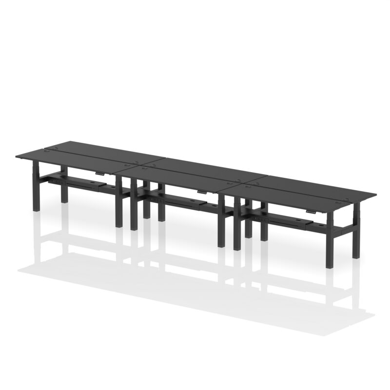 Breeze Back-to-Back Slimline Height Adjustable Bench Desk - 6 Person - Image 67