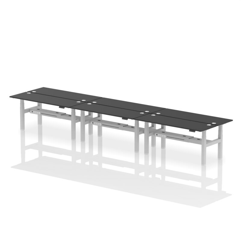 Breeze Back-to-Back Slimline Height Adjustable Bench Desk - 6 Person - Image 68