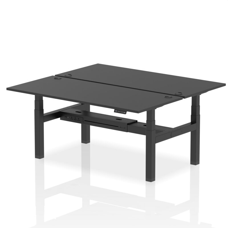 Breeze Back-to-Back Height Adjustable Bench Desk - 2 Person - Image 67