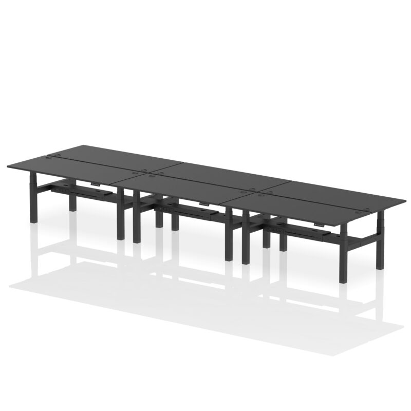 Breeze Back-to-Back Height Adjustable Bench Desk - 6 Person - Image 67
