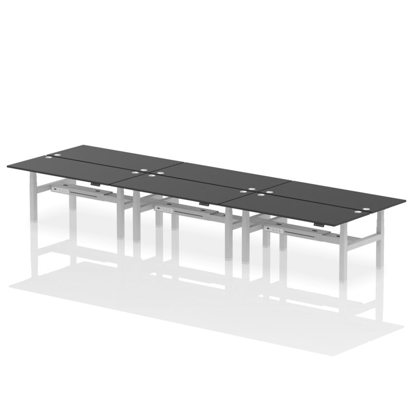 Breeze Back-to-Back Height Adjustable Bench Desk - 6 Person - Image 68