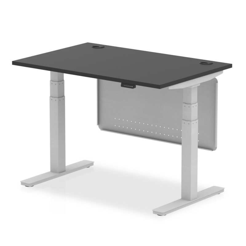 Breeze Height Adjustable Desk With Cable Ports With Steel Modesty Panel - Image 74
