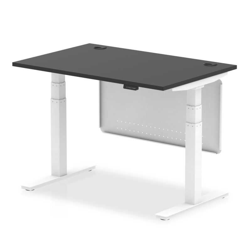 Breeze Height Adjustable Desk With Cable Ports With Steel Modesty Panel - Image 75