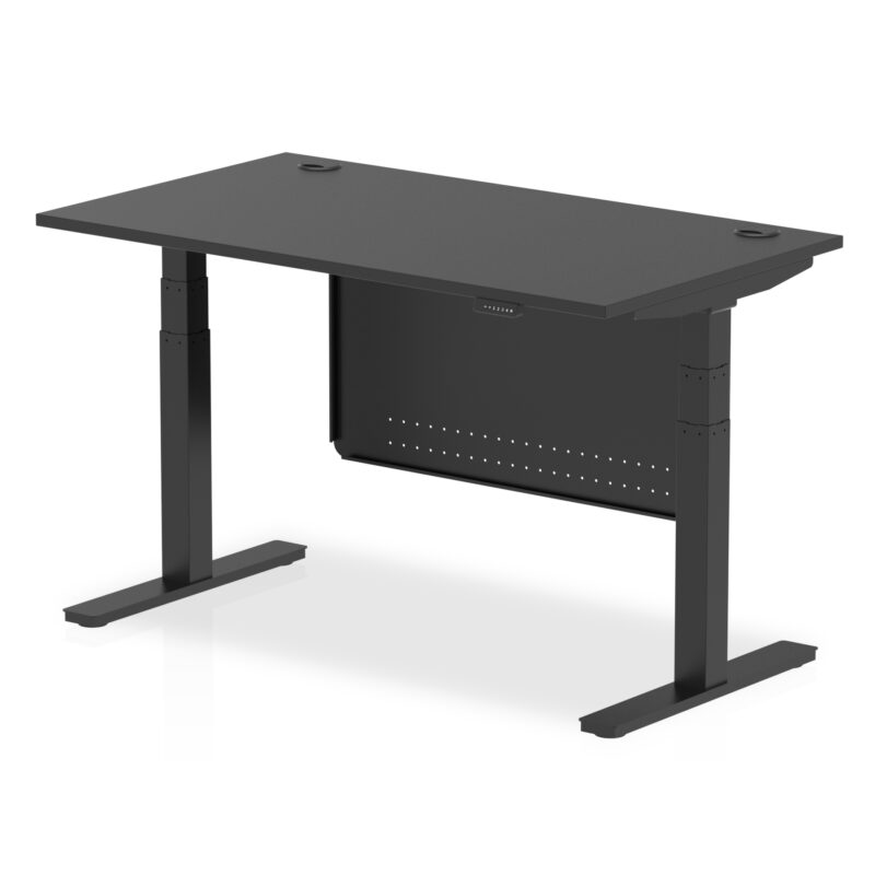 Breeze Height Adjustable Desk With Cable Ports With Steel Modesty Panel - Image 76