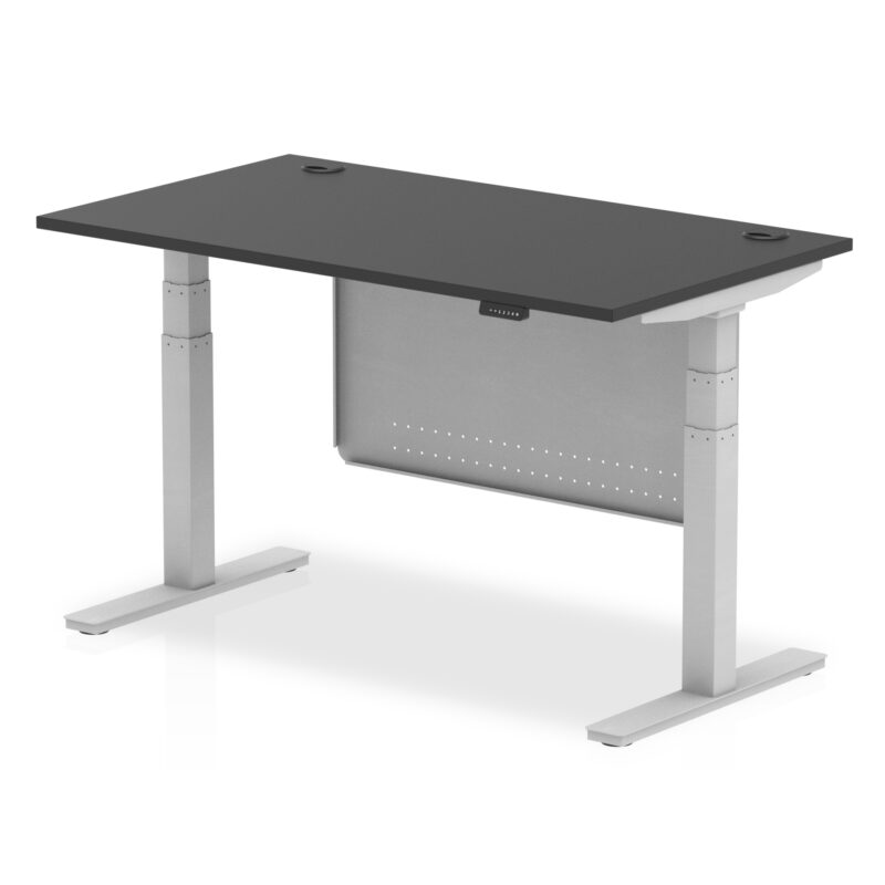 Breeze Height Adjustable Desk With Cable Ports With Steel Modesty Panel - Image 77