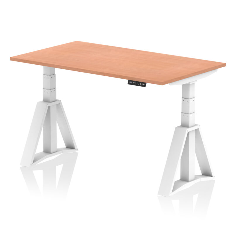 Breeze Height Adjustable Desk without Cable Ports With Piste Foot - Image 22