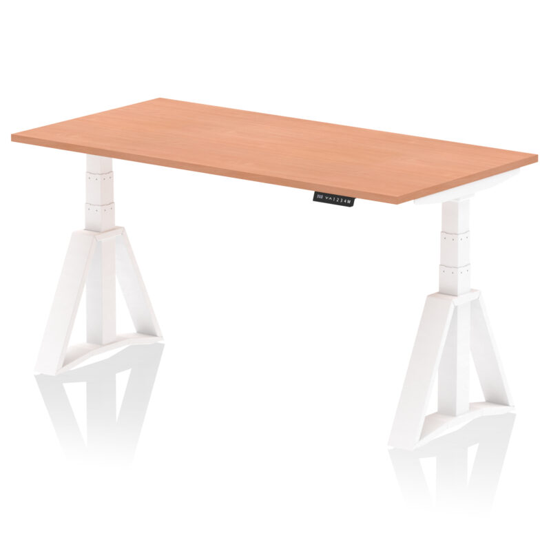 Breeze Height Adjustable Desk without Cable Ports With Piste Foot - Image 23