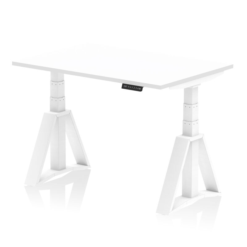 Breeze Height Adjustable Desk without Cable Ports With Piste Foot - Image 29