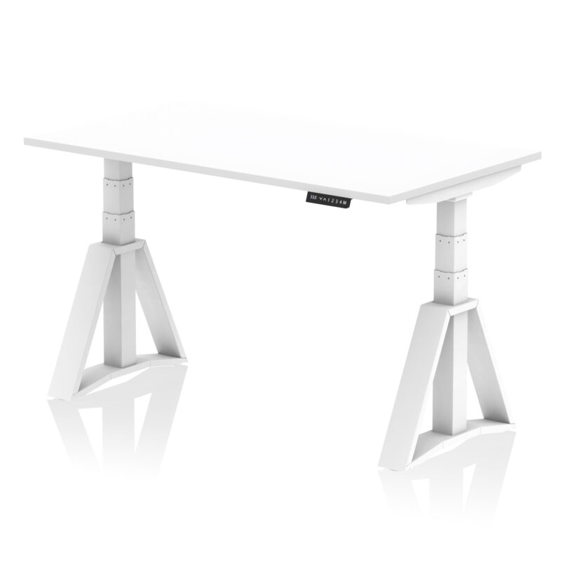 Breeze Height Adjustable Desk without Cable Ports With Piste Foot - Image 30