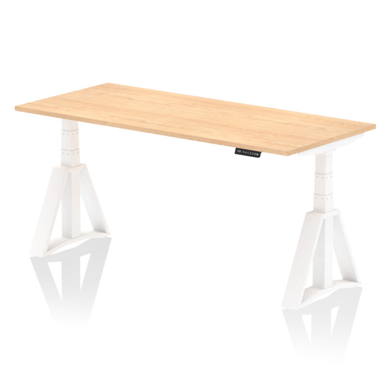 Breeze Height Adjustable Desk without Cable Ports With Piste Foot - Image 36
