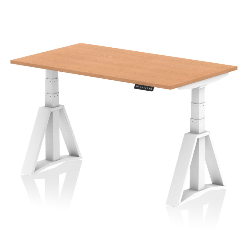 Breeze Height Adjustable Desk without Cable Ports With Piste Foot - Image 38