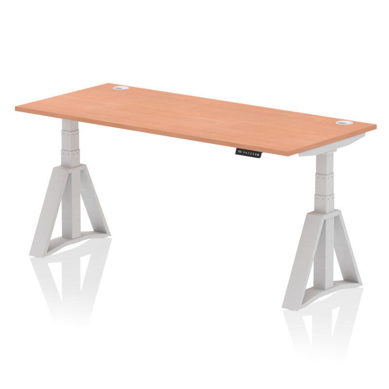 Breeze Height Adjustable Desk With Cable Ports With Piste Foot - Image 4