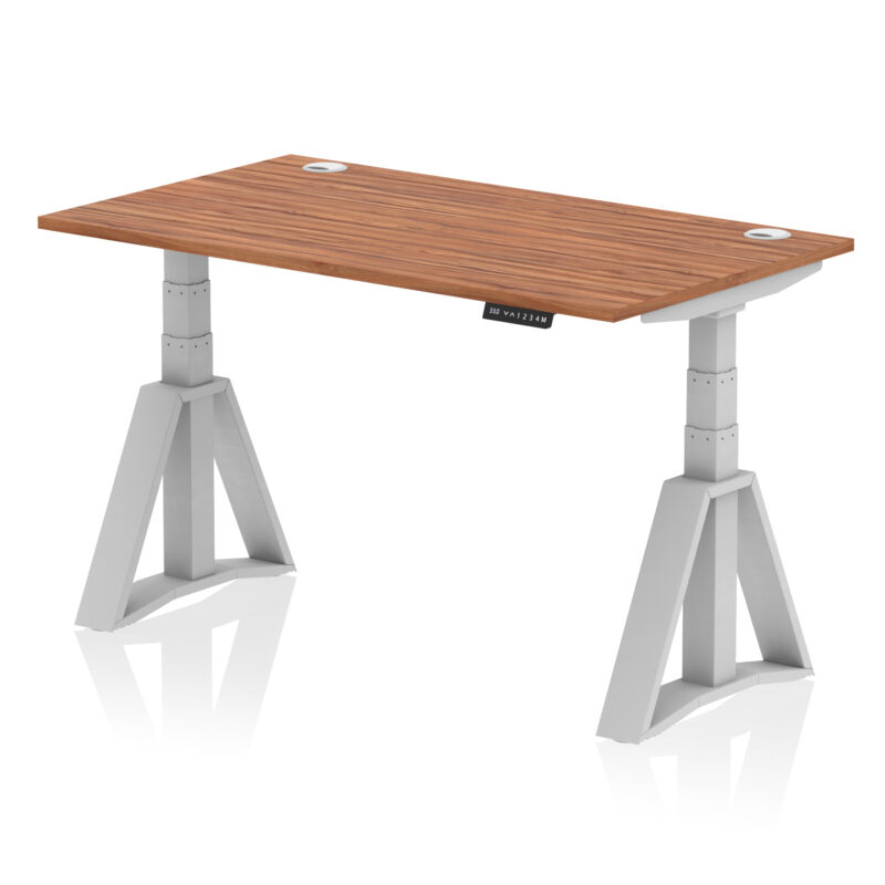 Breeze Height Adjustable Desk With Cable Ports With Piste Foot - Image 6