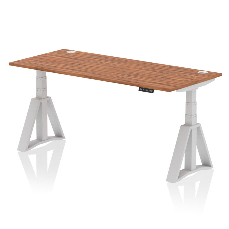 Breeze Height Adjustable Desk With Cable Ports With Piste Foot - Image 8