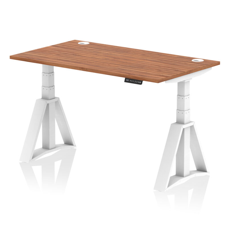 Breeze Height Adjustable Desk With Cable Ports With Piste Foot - Image 26