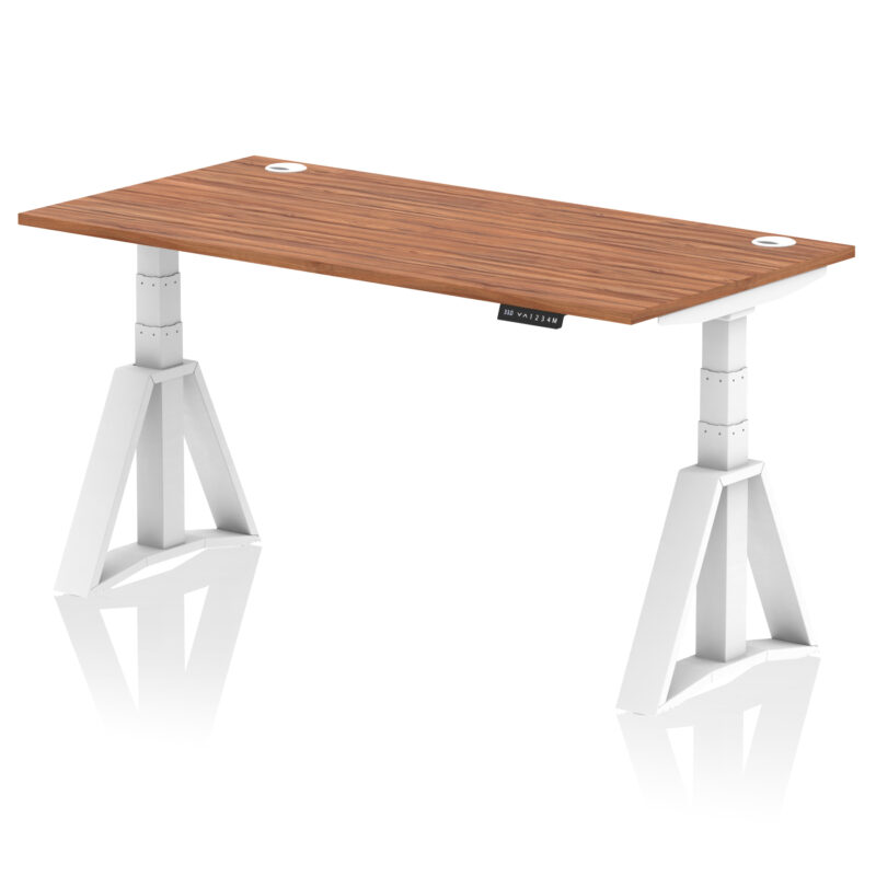 Breeze Height Adjustable Desk With Cable Ports With Piste Foot - Image 27