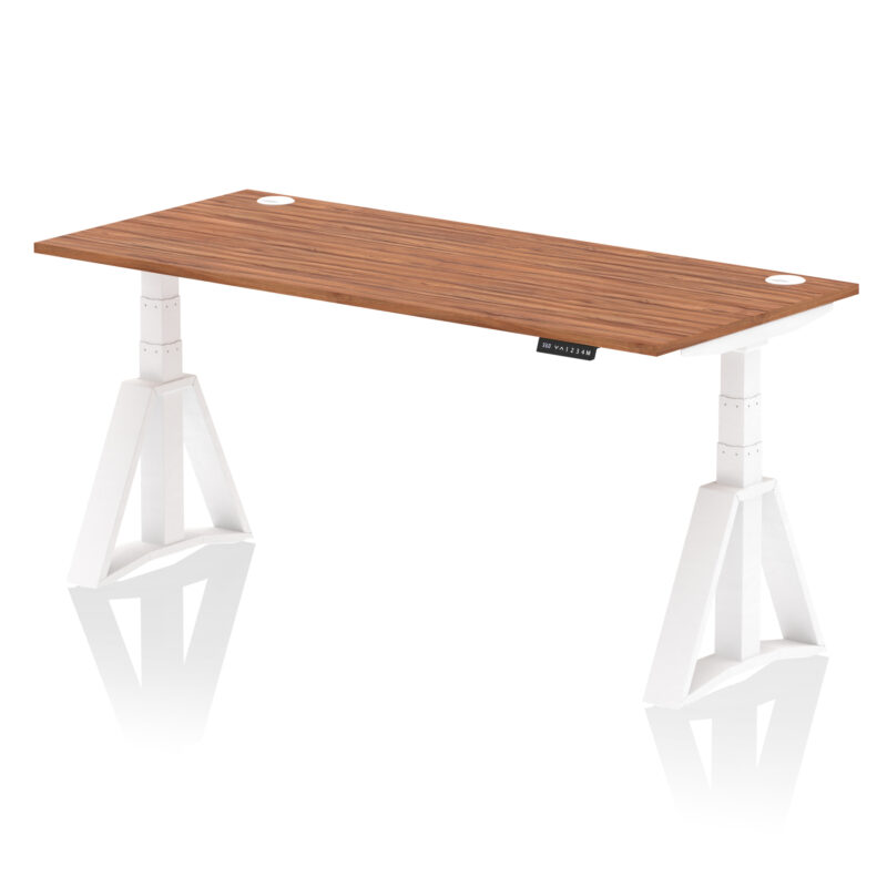 Breeze Height Adjustable Desk With Cable Ports With Piste Foot - Image 28