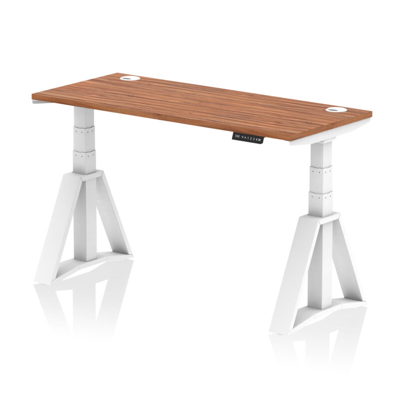 Breeze Height Adjustable Slimline Desk With Cable Ports With Piste Foot - Image 26