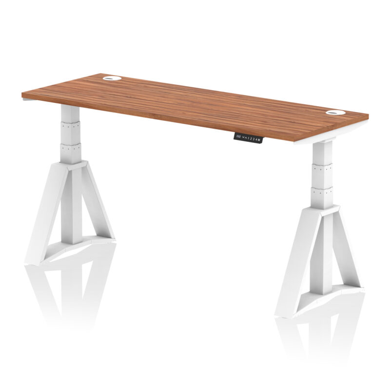 Breeze Height Adjustable Slimline Desk With Cable Ports With Piste Foot - Image 27