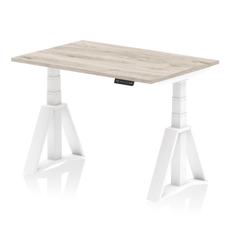Breeze Height Adjustable Desk without Cable Ports With Piste Foot - Image 42