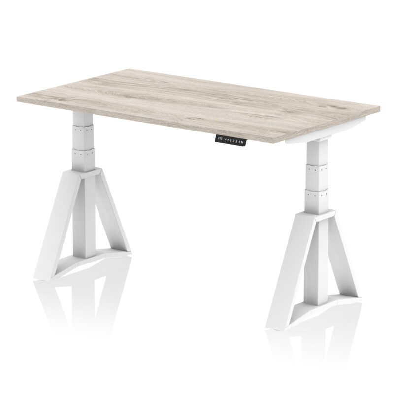 Breeze Height Adjustable Desk without Cable Ports With Piste Foot - Image 44