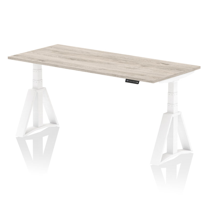 Breeze Height Adjustable Desk without Cable Ports With Piste Foot - Image 48