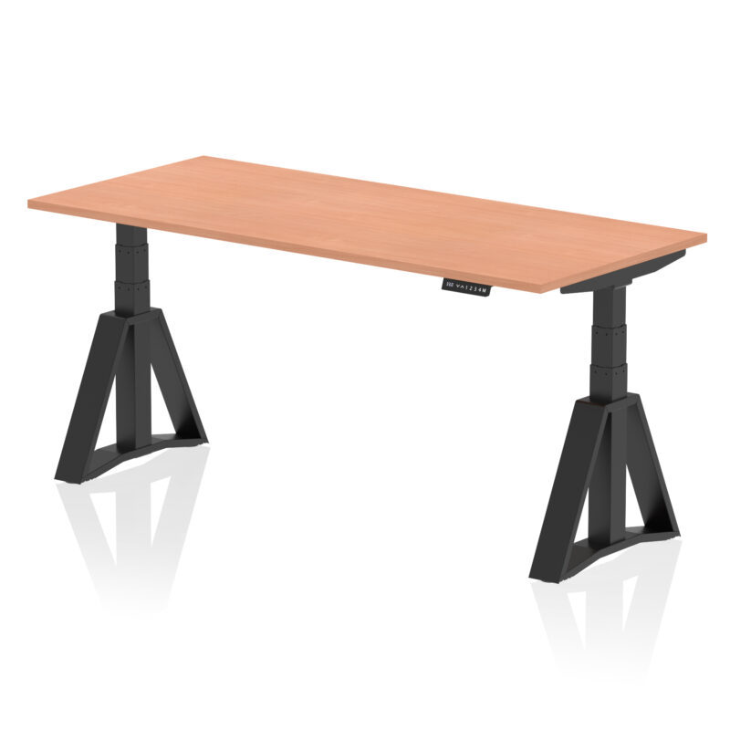 Breeze Height Adjustable Desk without Cable Ports With Piste Foot - Image 52