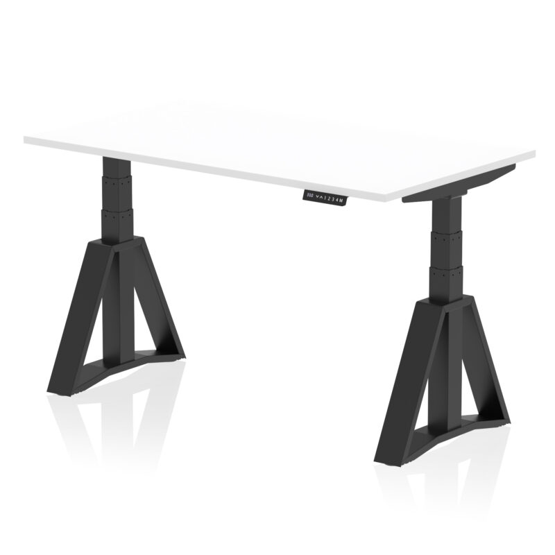Breeze Height Adjustable Desk without Cable Ports With Piste Foot - Image 58