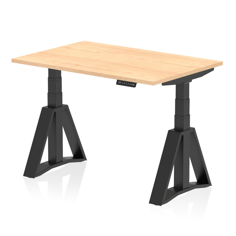 Breeze Height Adjustable Desk without Cable Ports With Piste Foot - Image 61