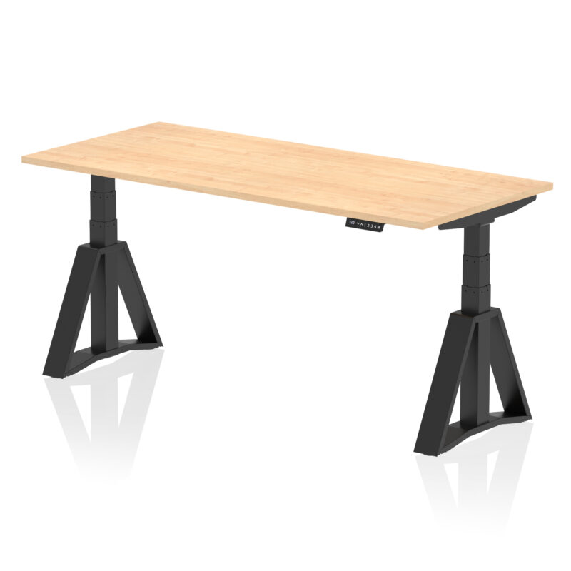 Breeze Height Adjustable Desk without Cable Ports With Piste Foot - Image 64