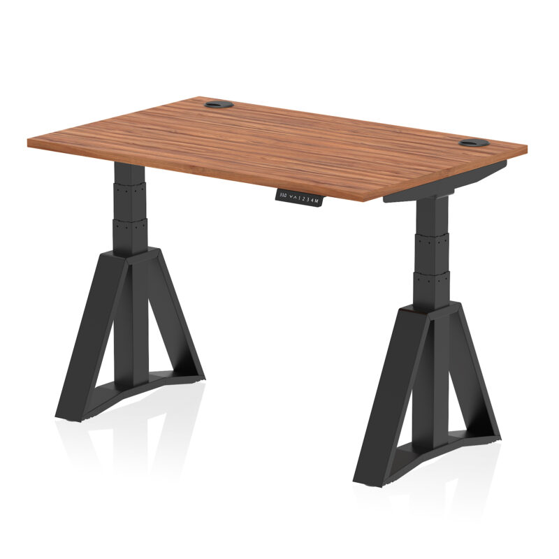 Breeze Height Adjustable Desk With Cable Ports With Piste Foot - Image 53