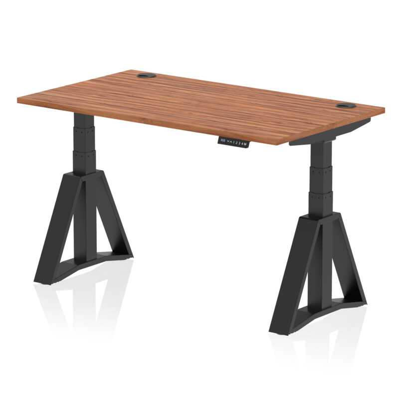 Breeze Height Adjustable Desk With Cable Ports With Piste Foot - Image 54