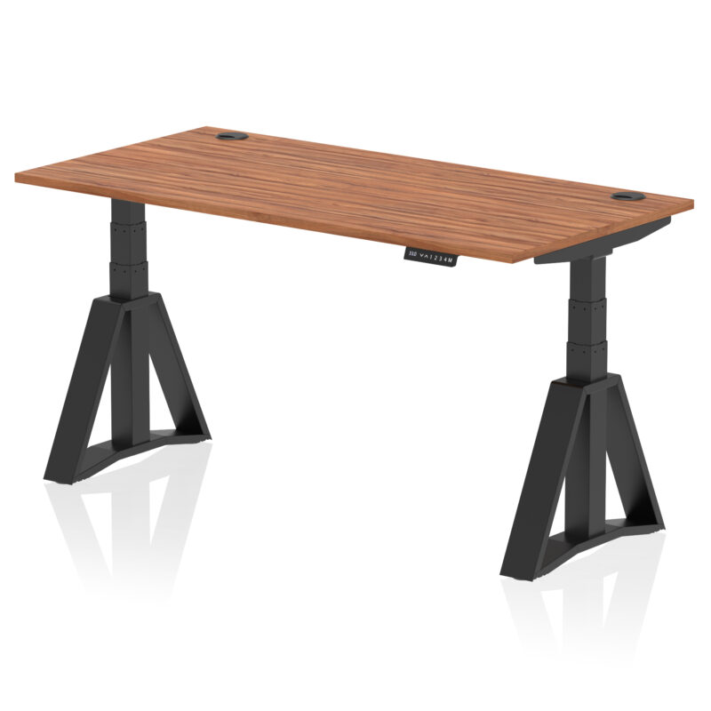 Breeze Height Adjustable Desk With Cable Ports With Piste Foot - Image 55