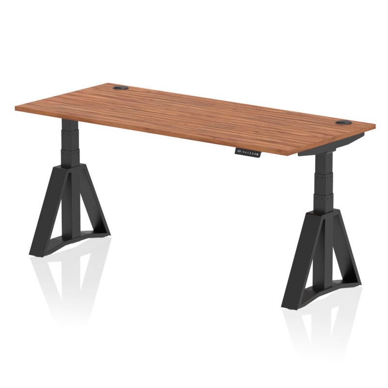 Breeze Height Adjustable Desk With Cable Ports With Piste Foot - Image 56