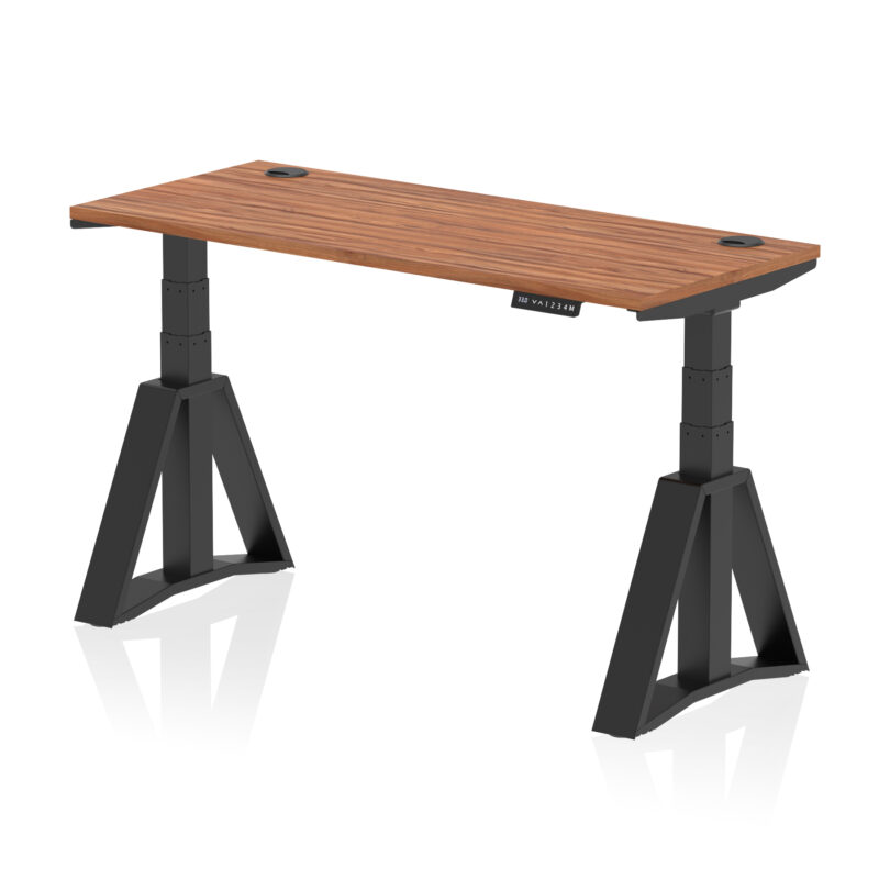 Breeze Height Adjustable Slimline Desk With Cable Ports With Piste Foot - Image 54