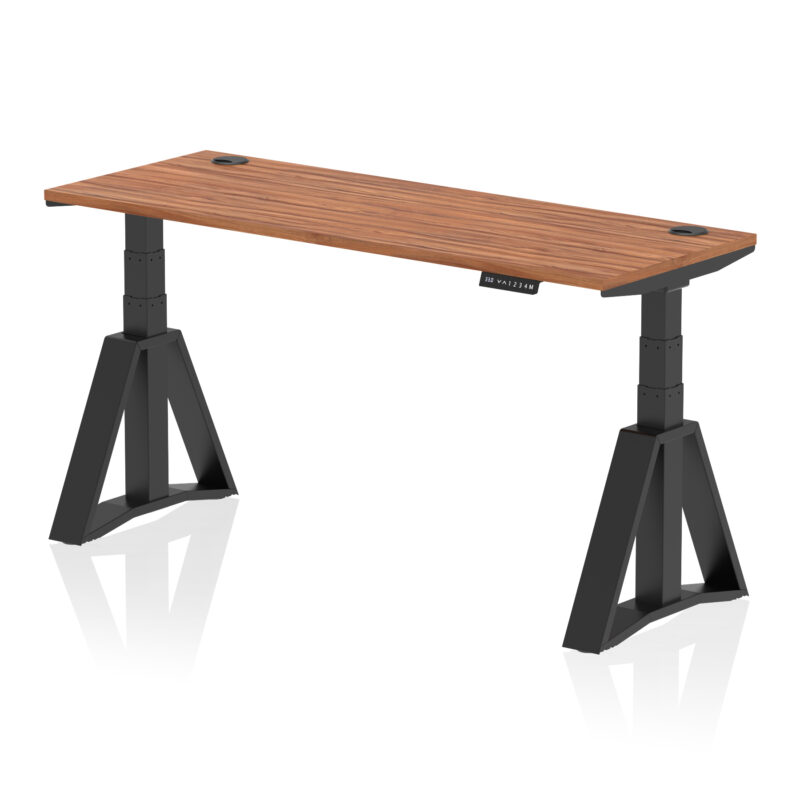 Breeze Height Adjustable Slimline Desk With Cable Ports With Piste Foot - Image 55