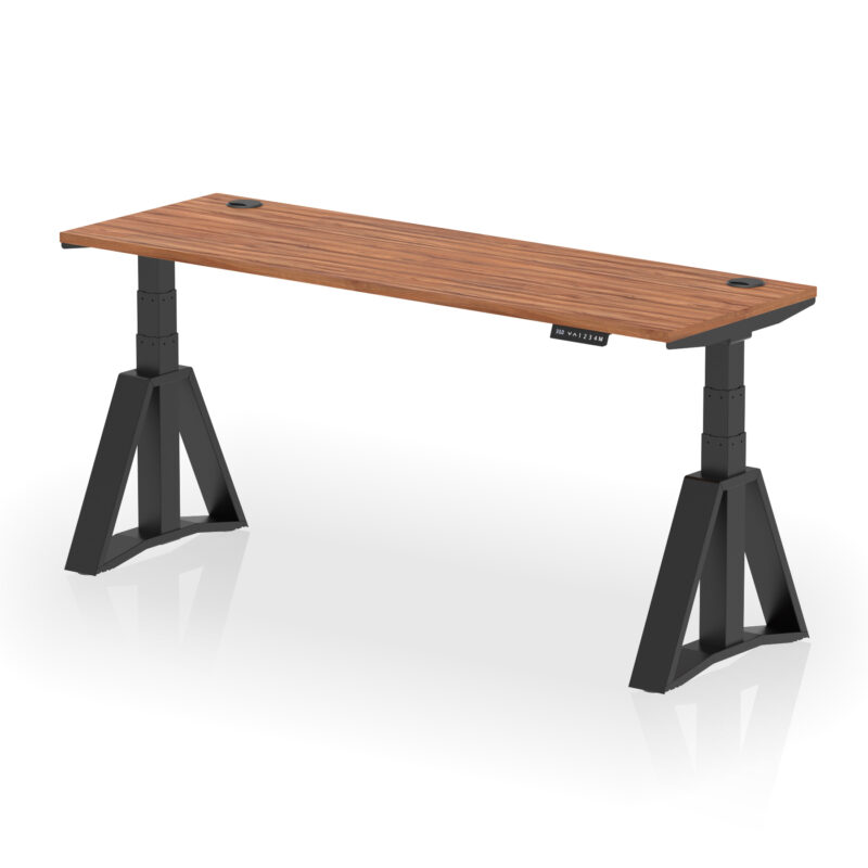 Breeze Height Adjustable Slimline Desk With Cable Ports With Piste Foot - Image 56