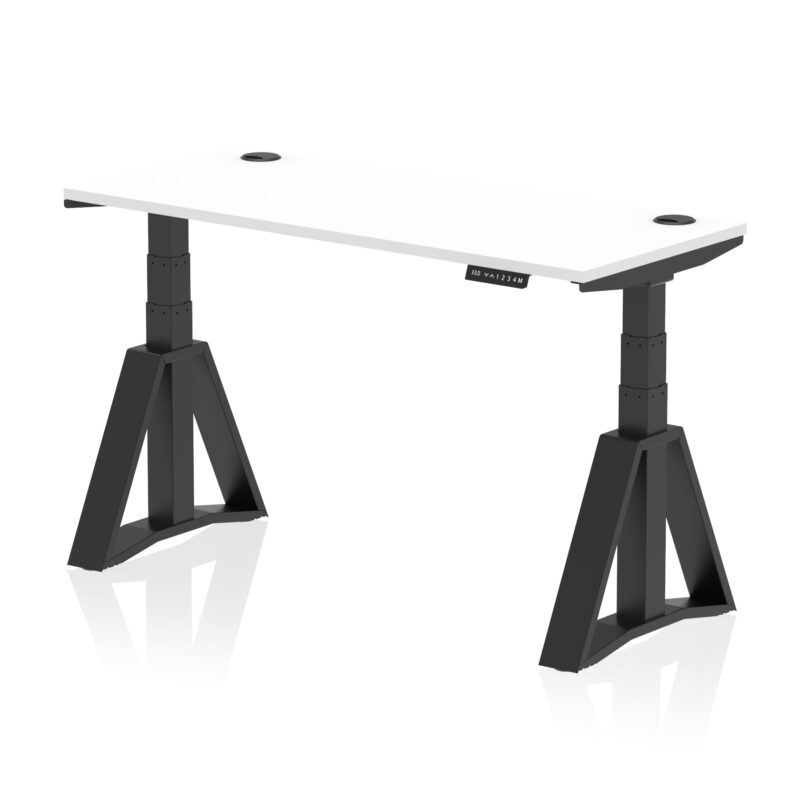 Breeze Height Adjustable Slimline Desk With Cable Ports With Piste Foot - Image 58