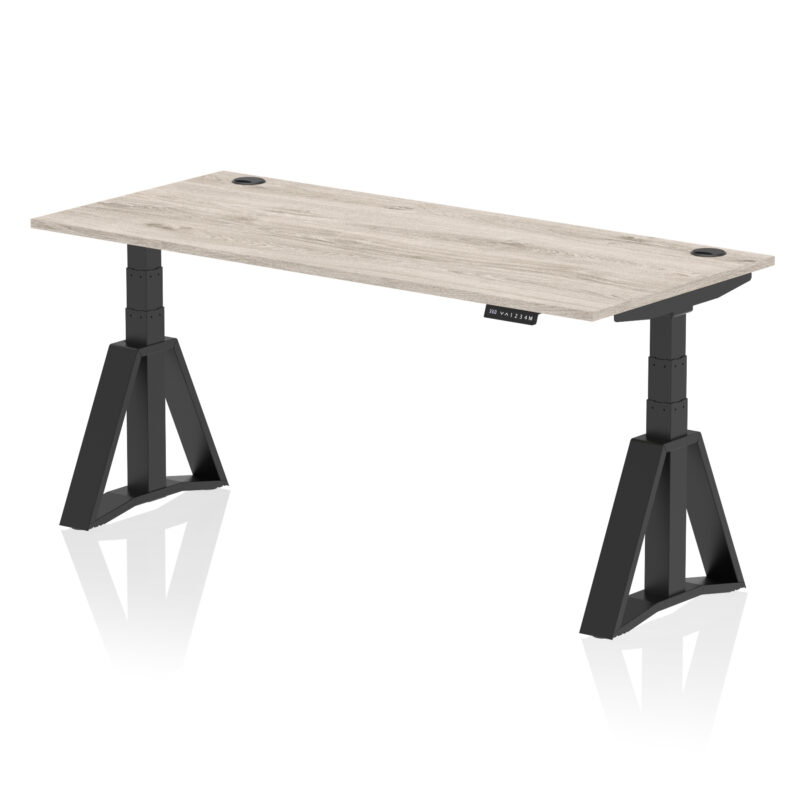 Breeze Height Adjustable Desk With Cable Ports With Piste Foot - Image 72
