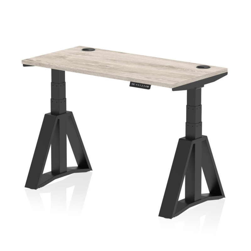 Breeze Height Adjustable Slimline Desk With Cable Ports With Piste Foot - Image 69