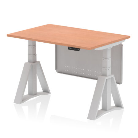 Breeze Height Adjustable Desk without Cable Ports With Steel Modesty Panel With Piste Foot