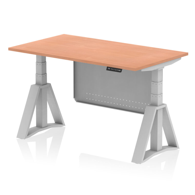 Breeze Height Adjustable Desk without Cable Ports With Steel Modesty Panel With Piste Foot - Image 2
