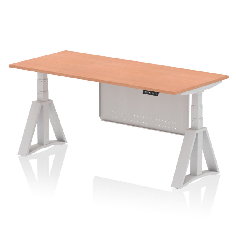 Breeze Height Adjustable Desk without Cable Ports With Steel Modesty Panel With Piste Foot - Image 4